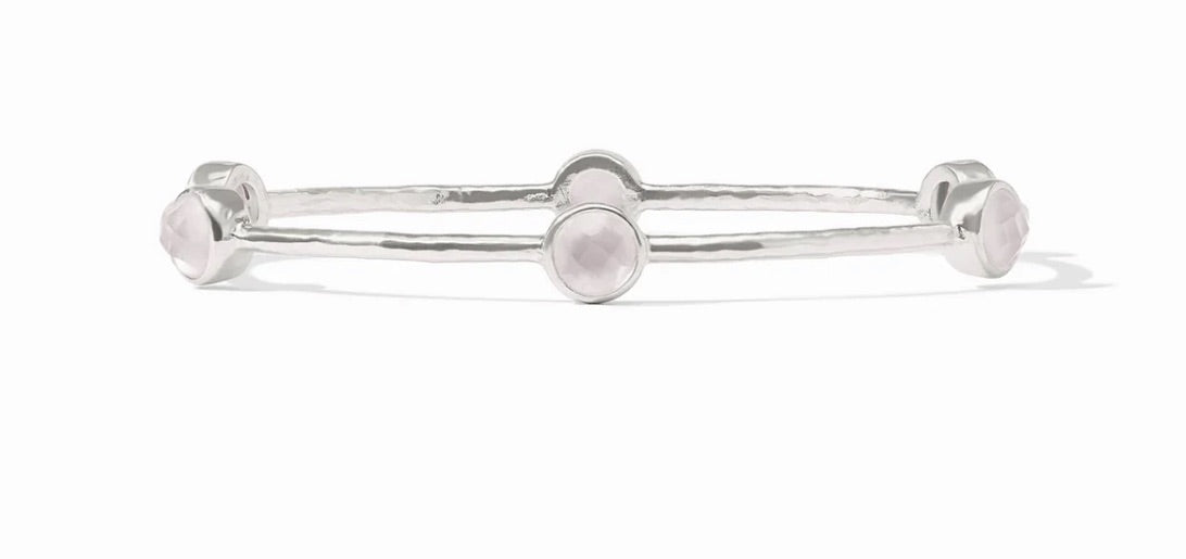 Silver Milano Bangle Irid Clear