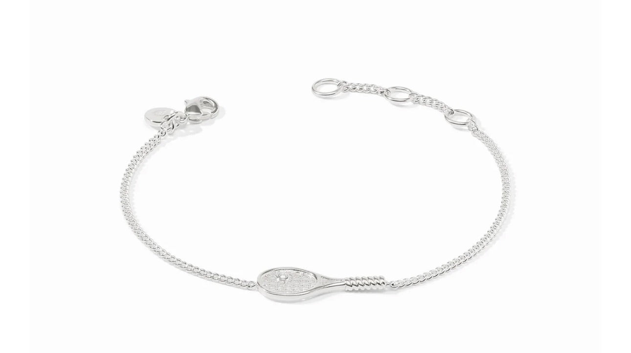 Silver Tennis Raq Braclette