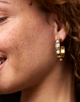 Tribeca Hoop Mixed Metal Pearl - XS