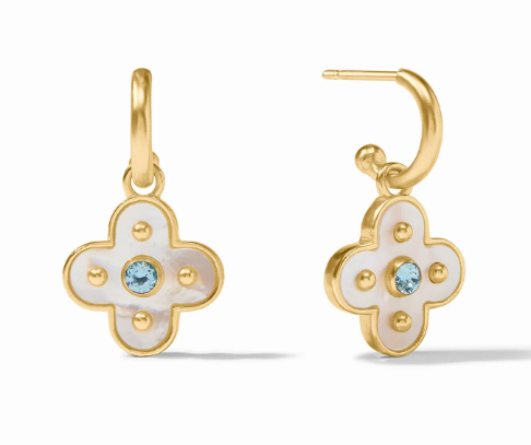 Gold Colette Hoop & Charm Chalcedony