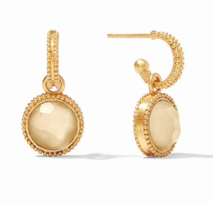 Gold Fleur De Lis Hoop & Charm Champagne