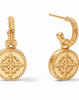 Gold Fleur De Lis Hoop & Charm Champagne