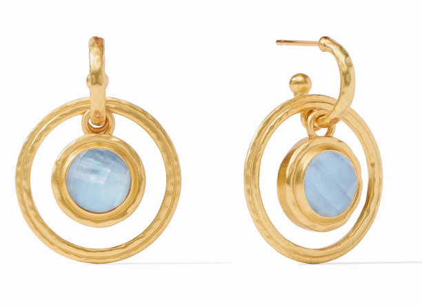 Astor Charm Earring Chalcedony Blue