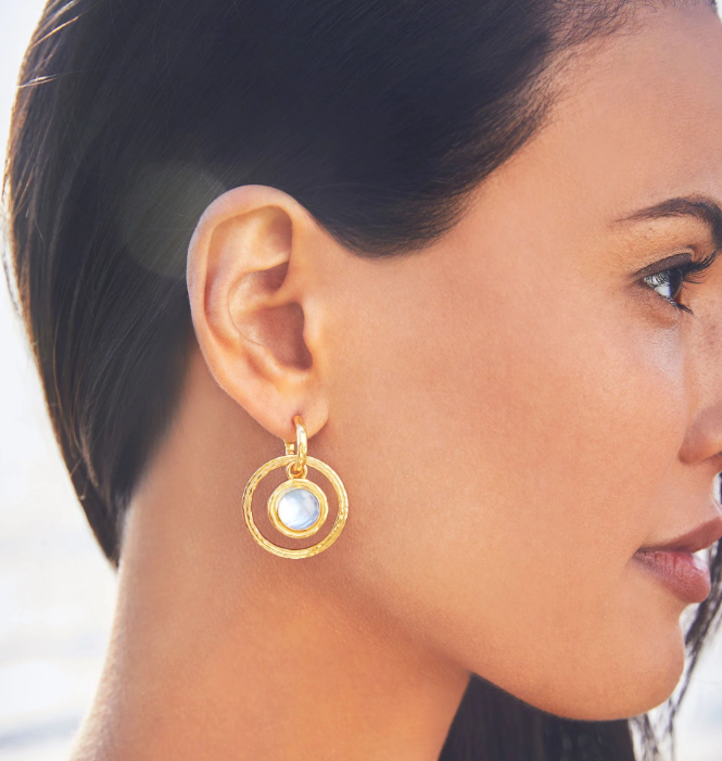 Astor Charm Earring Chalcedony Blue
