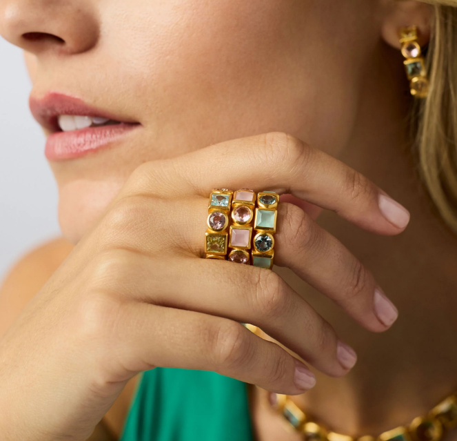 Gold Jolie Ring Multi Stone - Size 7