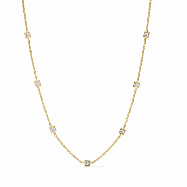 Gold Jolie Delicate Station CZ Necklace