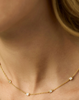 Gold Jolie Delicate Station CZ Necklace