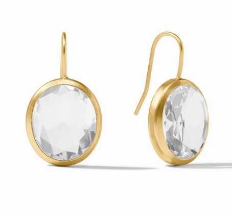 Gold Laguna Stone Clear Earrings