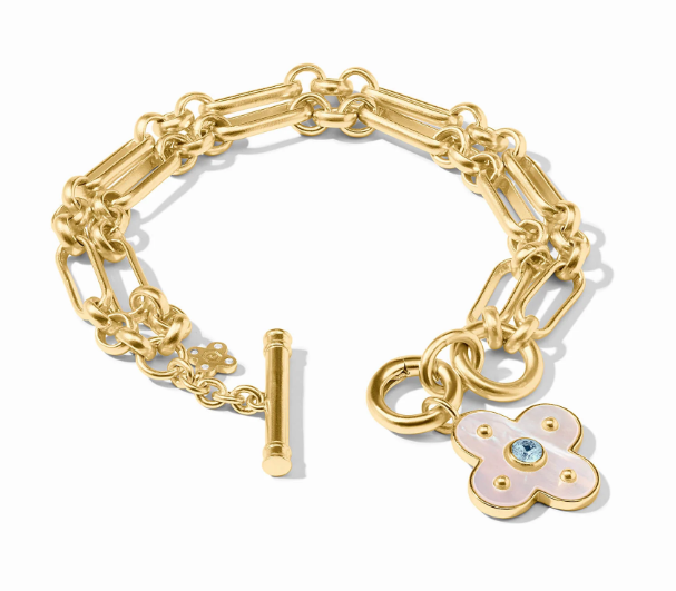 Gold Colette Link - Chalcedony Blue