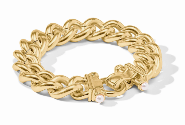 Gold Dolce Link Bracelet - Pearl L