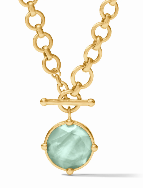Gold Honeybee Demi Necklace - Aqua