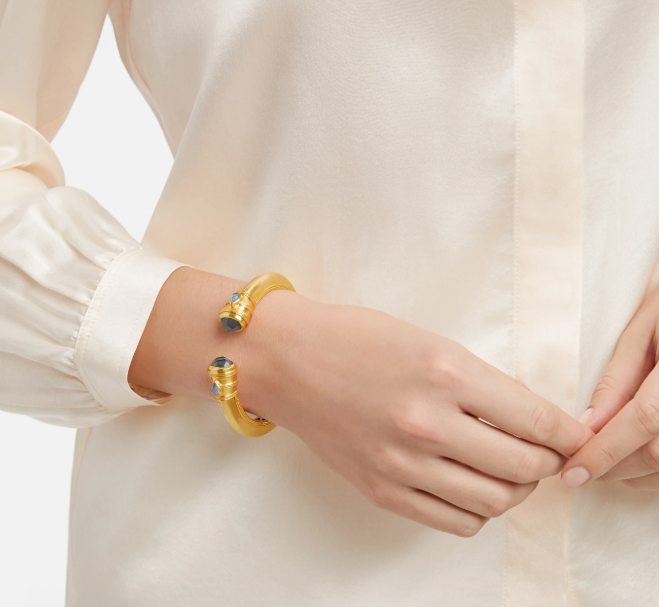 Gold Cannes Demi Cuff - Chalcedony