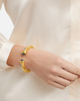 Gold Cannes Demi Cuff - Chalcedony