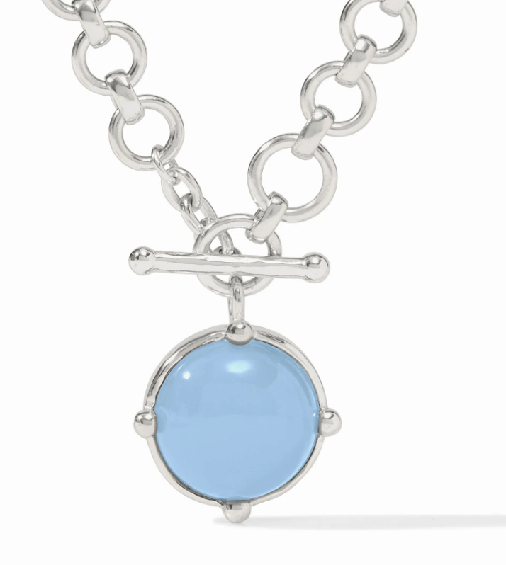 Honeybee Demi Neck- Silver/blue