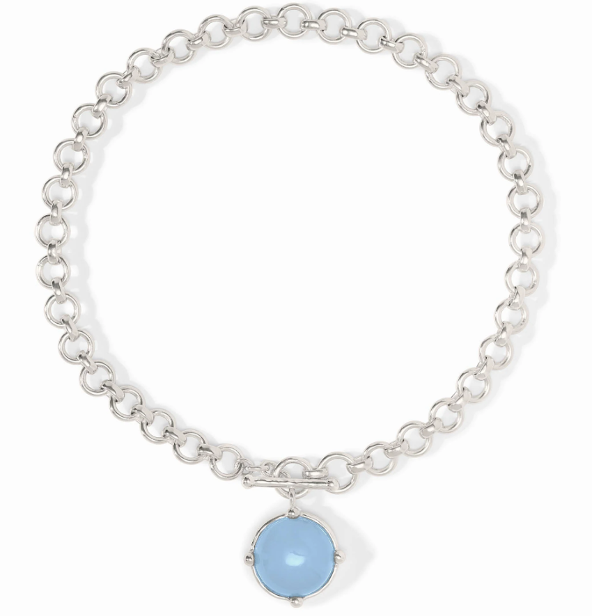 Honeybee Demi Neck- Silver/blue