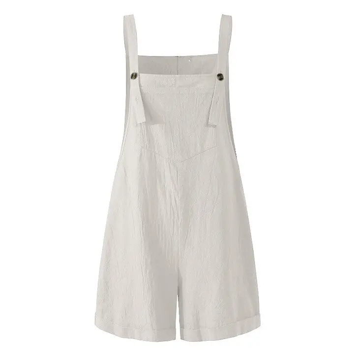 White Button Romper