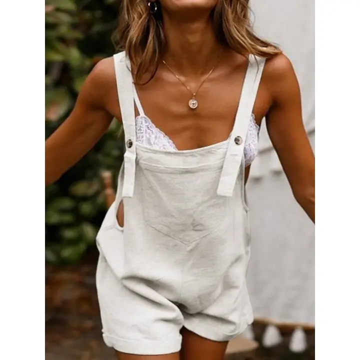 White Button Romper