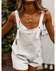 White Button Romper