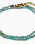 Amazonite Stone and Gold Short Necklace