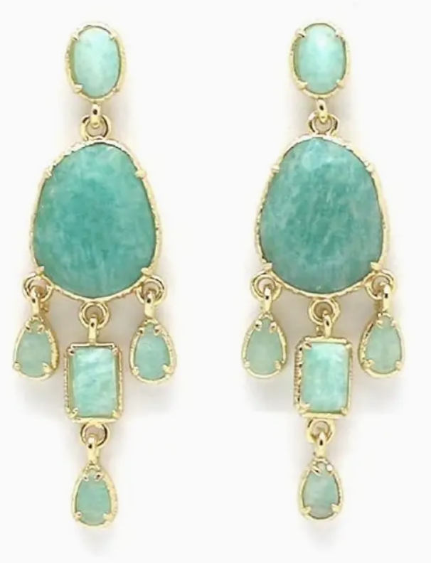 Amazonite Stone Dangle Earrings