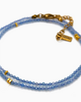 Aquamarine Stone/Gold Short Necklace