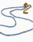 Aquamarine Stone/Gold Short Necklace