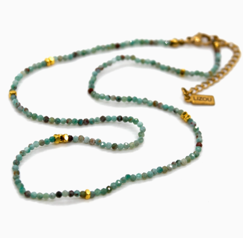 Phoenix Stone/Gold Short Necklace
