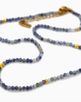 Sodalite Stone/Gold Short Necklace