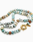 Knotted Faceted Short Amazonite Necklace