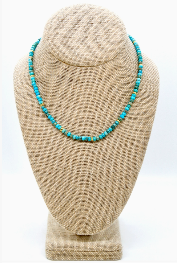 Turquoise Jasper + Gold Necklace