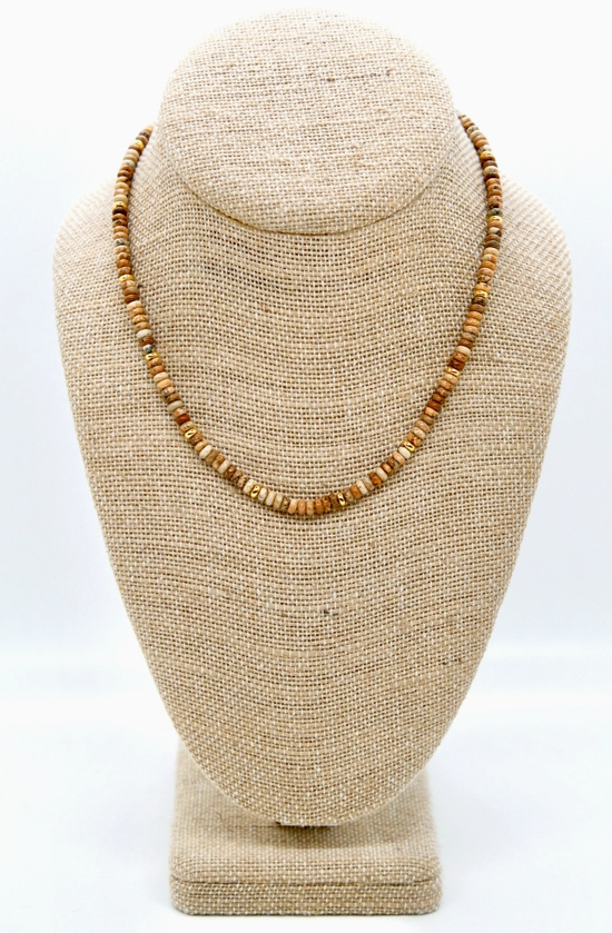 Picture Jasper + Gold Necklace