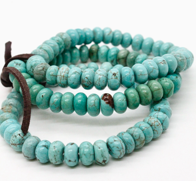 Turquoise Bead Three Strand Bracelet