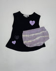 Lilac Smiley Hearts Tank & Bloomers 24M
