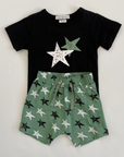 Scetched Star Short Set NB
