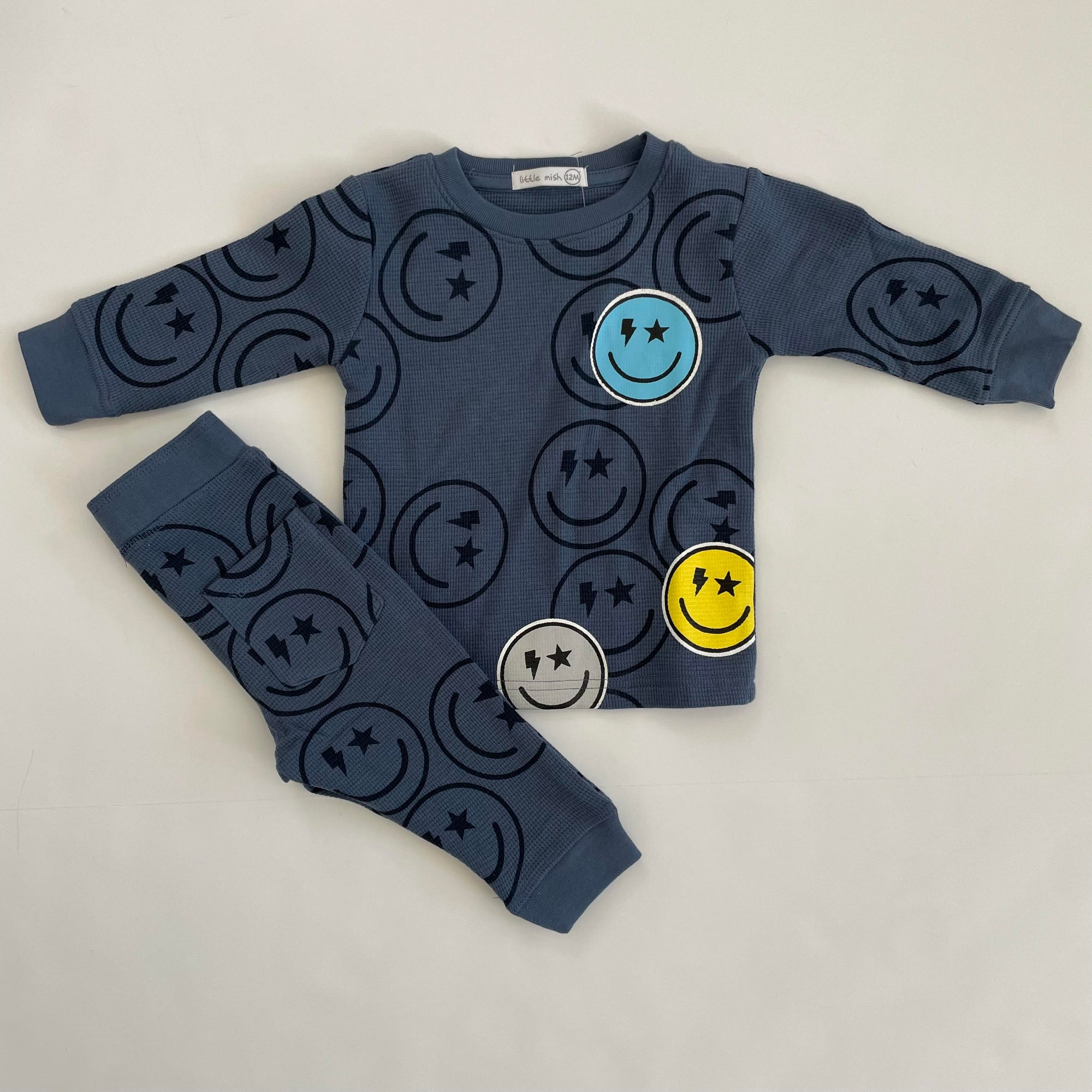 Denim Drip Smilies Thermal Shirt & Pa NB