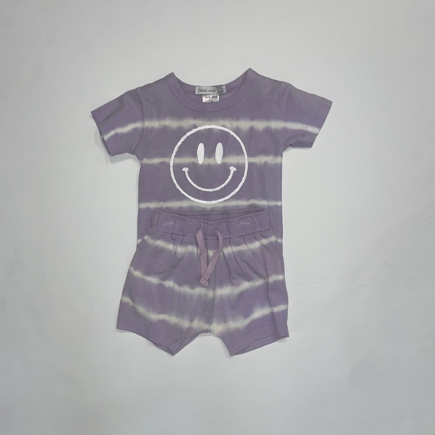 Lilac Striped Tie-dye Smiley Short Se 3M