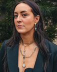 Gold Lariat w/Kyanite, Moonstone and
