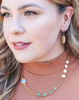 Gold Moonstone Kyanite Aquama Short Neck