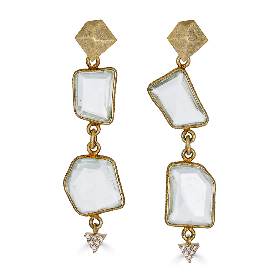 Asymmetrical Quartz Earrings