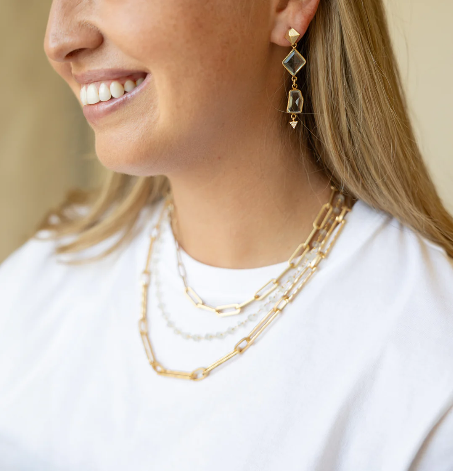 Asymmetrical Quartz Earrings