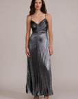 Rose Pleated Dress - Silver