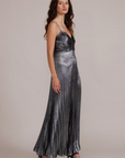 Rose Pleated Dress - Silver