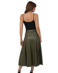 MERCEDES PU SKIRT - Olive