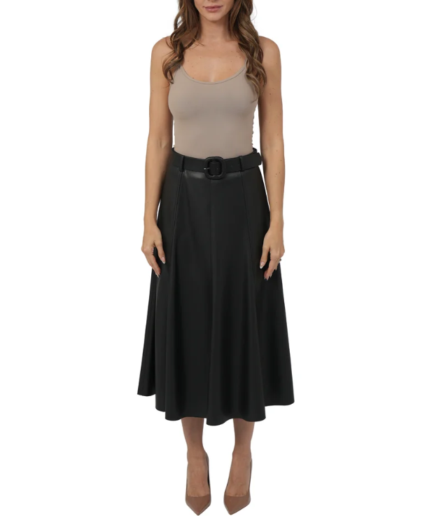 Mercedes Pu Skirt - Black