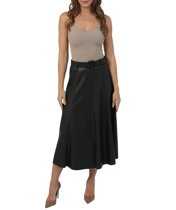 Mercedes Pu Skirt - Black