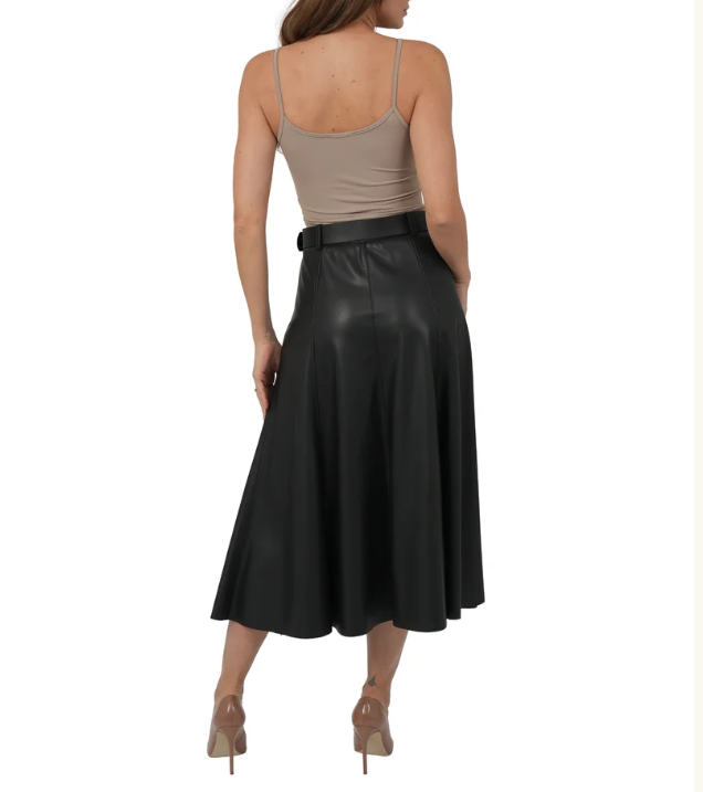 Mercedes Pu Skirt - Black