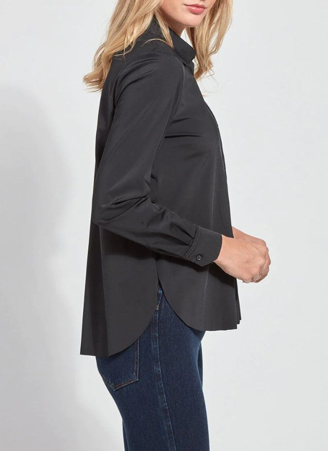 Black Connie Slim Button Down Shirt