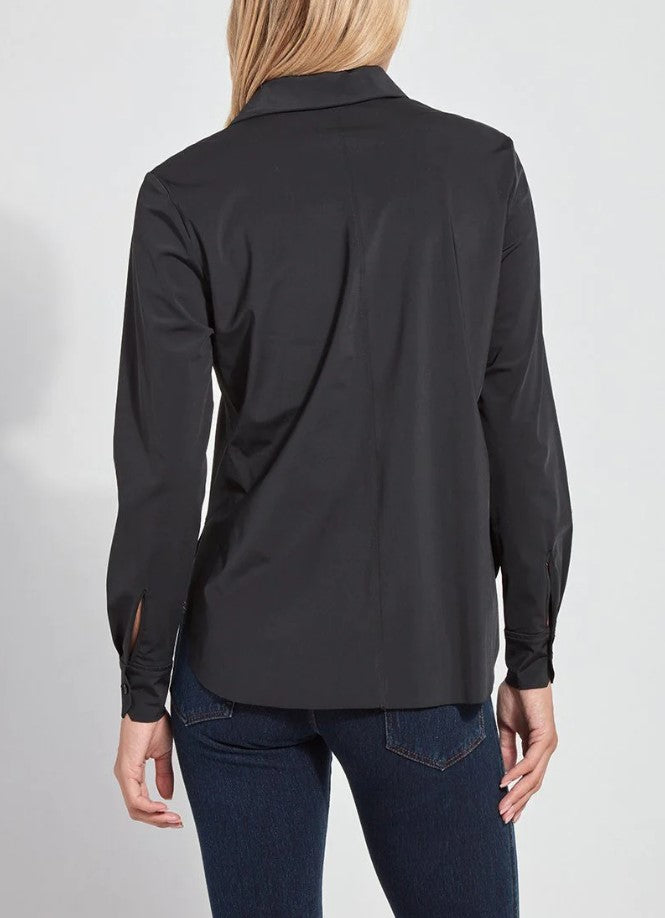 Black Connie Slim Button Down Shirt