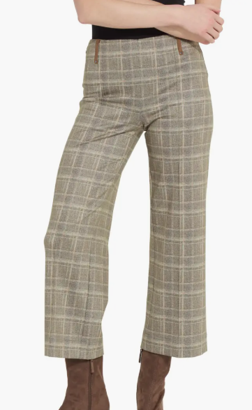 Livia Plaid High Waist Crop Wide Leg Pants