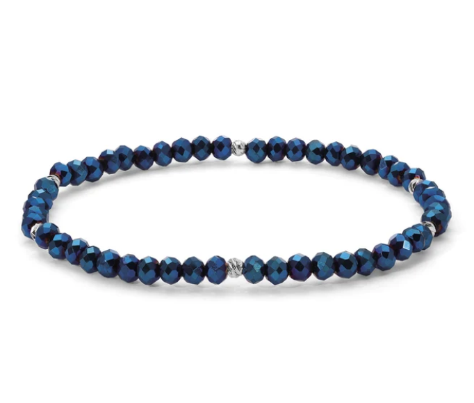 Electric Navy Mini Crystal Bracelet